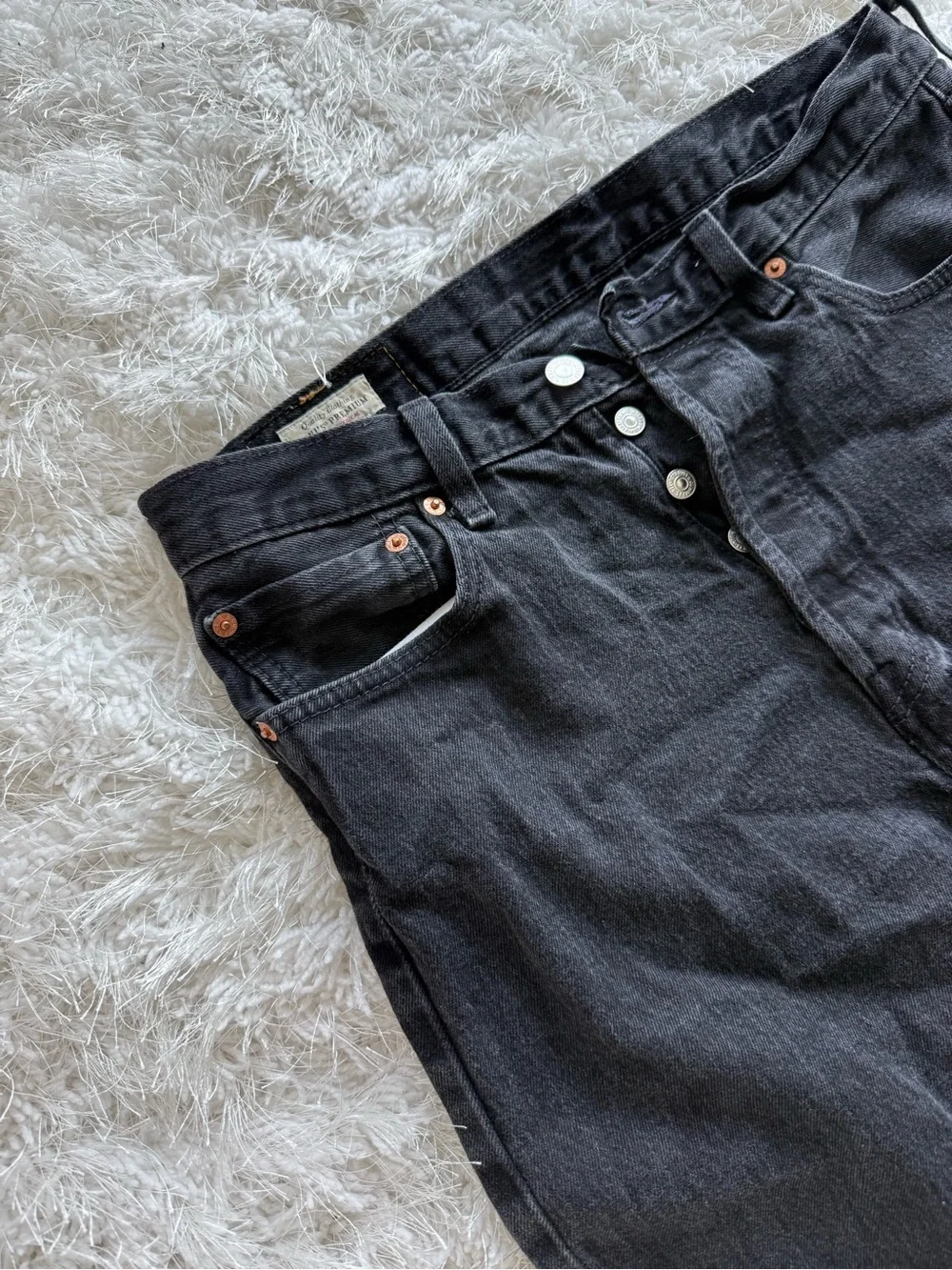 Classic Black Button-Fly Jeans